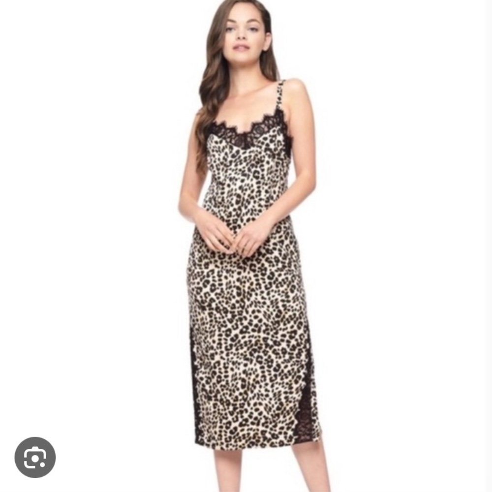 Juicey Couture Black Label leopard and lace slip dress
